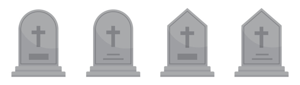 Gravestone icon. Tombstone icon. Headstone icon, vector illustration
