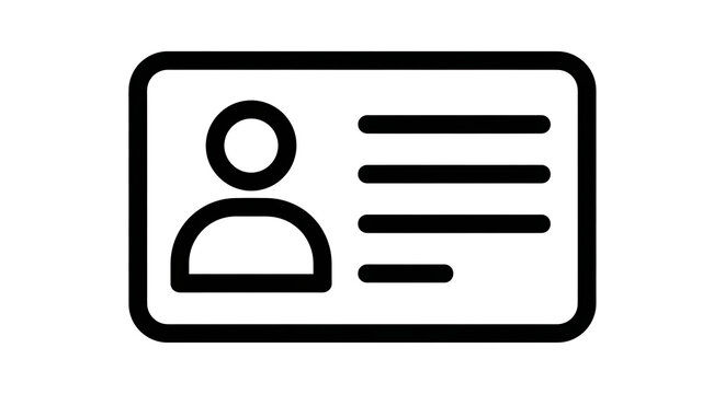 id card icon, identification card symbol, user profile picture
