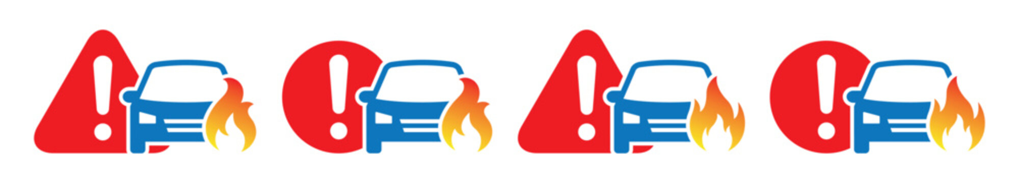 Car accident warning icon, Car crash icon, vector illustration