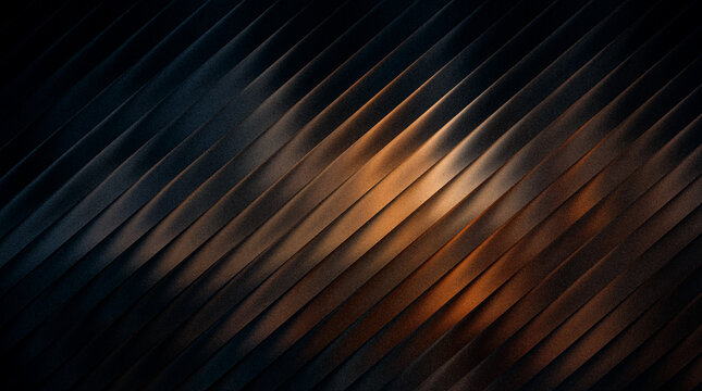 Diagonal ribbed texture with subtle golden light reflecting off dark metallic surface  gradient backgraound