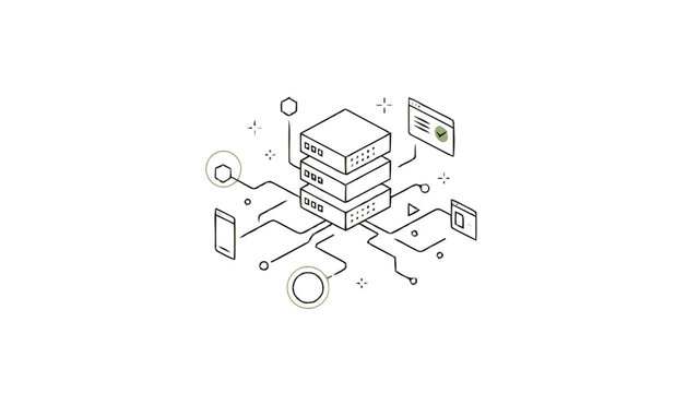 Server and devices network connection.