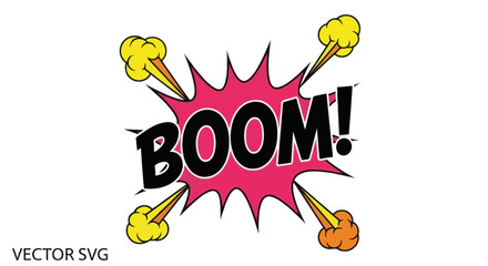 Explosion Boom Comic Book Sound Effect Vector Art © wati