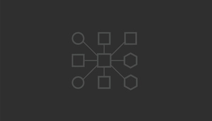 Fototapeta premium Simple hand-drawn network diagram on a dark background.