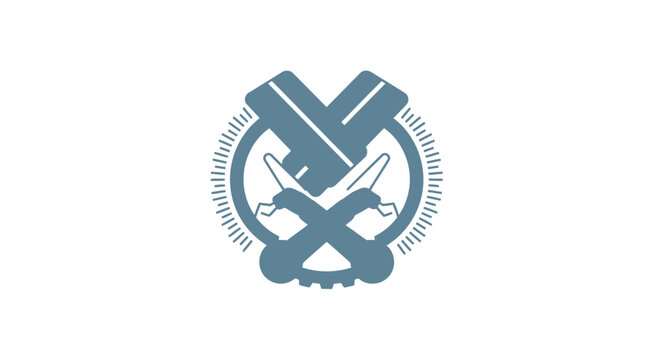 Symbolic Emblem with Crossed Swords and Detailed Circular Design.