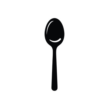 Spoon Silhouette - Minimalist Design of a Utensil for Culinary Use.