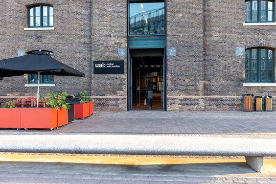 London. UK- March 29. 2026. The entrance and facade of the University of  the Arts London campus in Coal Drop Yard, King's Cross.