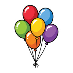 Naklejka premium Colorful Balloon Illustration Party Celebration Festive Decoration Design