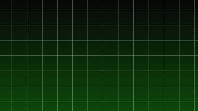 Abstract design of fading green grid pattern against dark green background, ideal for digital backgrounds, wallpapers, banners, and presentations.