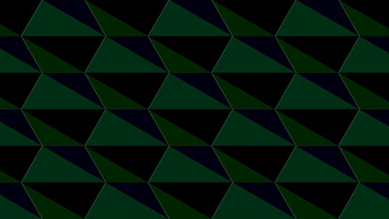Obraz premium Dark green geometric pattern, seamless abstract polygonal background, emerald and black triangular texture, elegant vector backdrop for web design