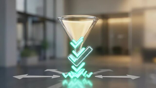 Seamless loop conversion funnel animation, optimized customer journey corporate background.