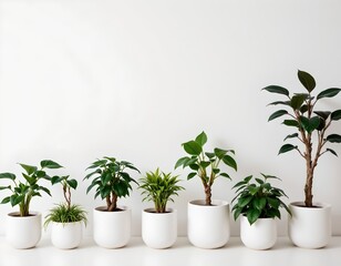 Minimalist Indoor Houseplants White Ceramic Pots