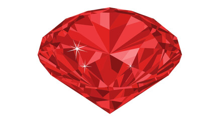 Fototapeta premium Brilliant Red Ruby Gemstone - Faceted Precious Stone, Luxury Jewel