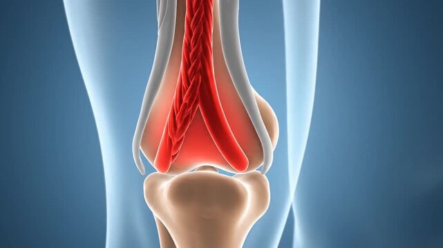 3D Illustration of ACL Injury and Knee Joint Ligament Inflammation