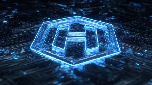 Abstract tech logo design on transparent