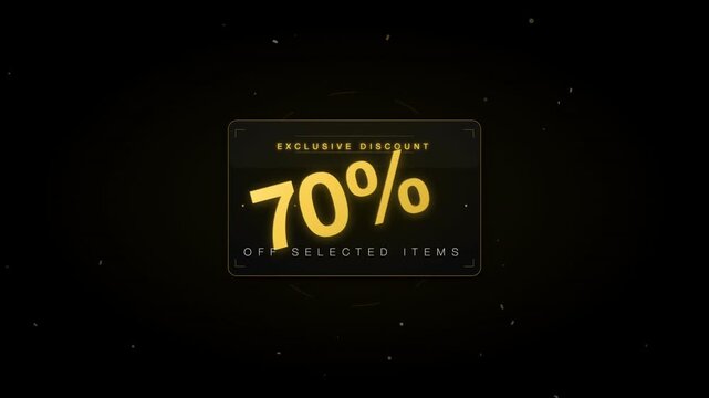 70 percents discount motion graphic animation