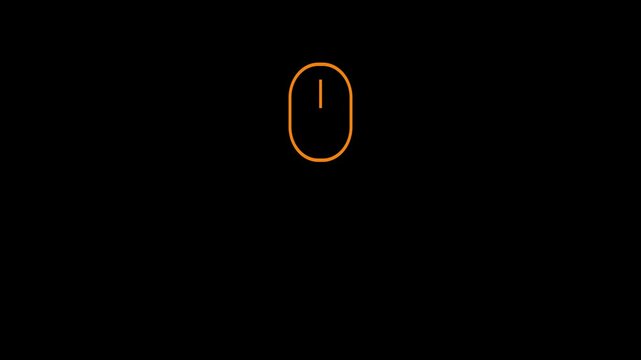 Computer mouse symbol with down arrows. Cursor scrolling scroll down direction. Arrows showing up. Interface, internet. Input hardware. Outline element on white background. HD video with alpha channel