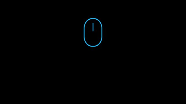 Computer mouse symbol with down arrows. Cursor scrolling scroll down direction. Arrows showing up. Interface, internet. Input hardware. Outline element on white background. HD video with alpha channel