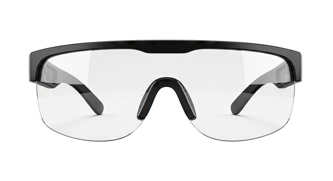 Protective Safety Glasses with Clear Lenses and Black Frame