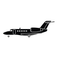 Fototapeta premium A sleek black silhouette of a private business jet airplane