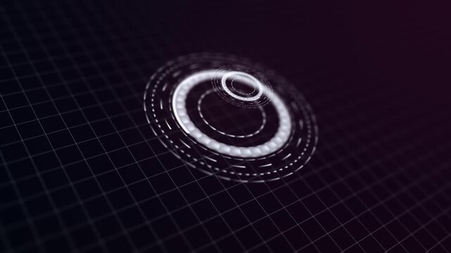 Abstract Glitch Loading Animation with Rotating Effect and Digital Screen Distortion