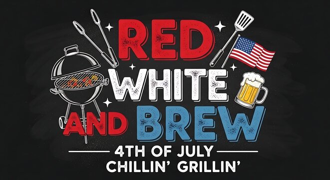 Red white and brew a 4th of july celebration design