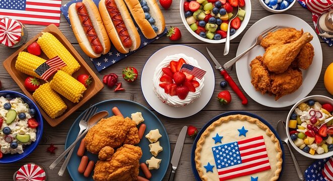 Festive fourth of july feast a patriotic spread of american summer foods