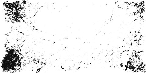 Obraz premium Black and White Grunge Texture Background, Distressed Overlay Retro Template, Dirty Wall Grain Effect, Rough Scratch Noise Pattern, Vintage Grungy Vector Illustration.