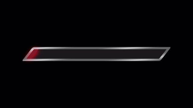 100 to 0 Angled Futuristic EXP Bar Red Yellow Gaming HUD Progress Animation