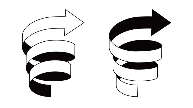 3D Spiral Arrow Icon Set