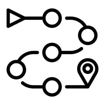 Pathway Location Tracking Line Icon