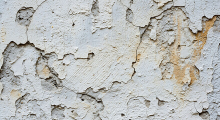 Obraz premium Weathered and distressed vintage plaster wall texture with cracked surface and rustic industrial construction background for an aged aesthetic design material