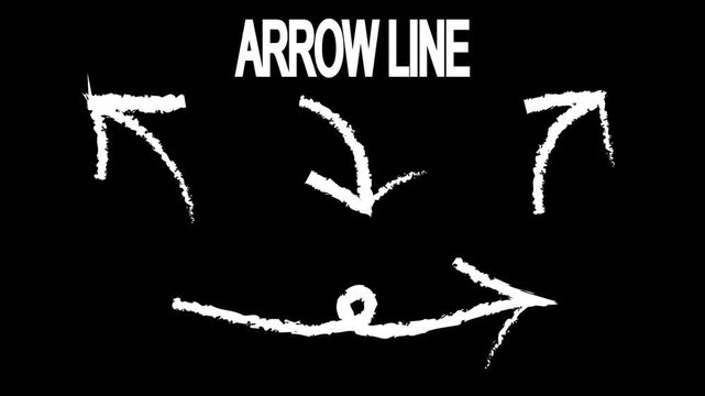 Animated Hand Drawn White Arrow Doodles On Black Chalkboard