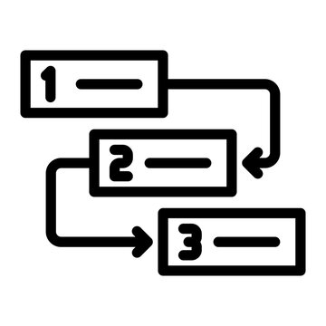 Sequential Task Order Line Icon