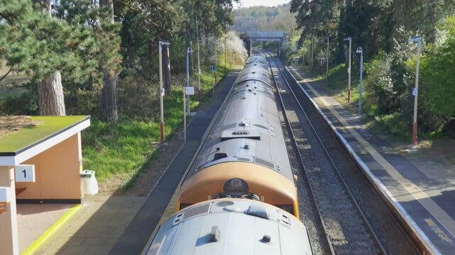 great british railways 4K rural station warwickshire england uk