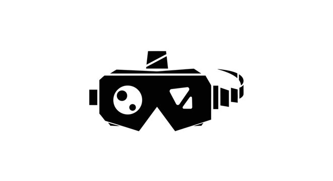 Geometric Vr Headset Logo in Simple Style