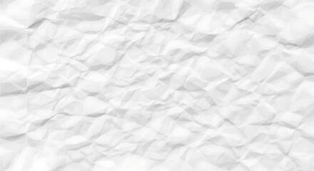 Fototapeta premium Abstract White Crumpled Paper Texture Vector Background with Realistic Wrinkled Sheet Surface Effect for Creative Graphic Design and Minimalist Backdrop Presentation Mockup