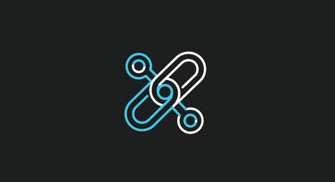 Abstract illustration of a chain link connection with modern design.