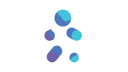 Fototapeta premium Abstract Geometric Human Figure with Blue and Purple Colors.