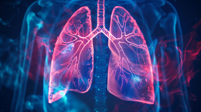 3d rendered medical illustration of an x-ray style lung
