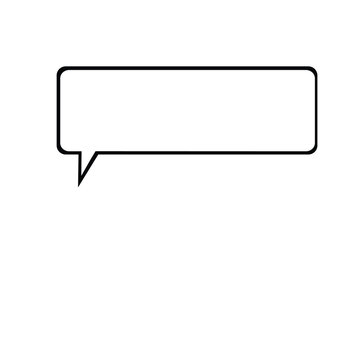 Long Horizontal Speech Bubble Outline Vector Chat Message Box for Messaging and UI Design