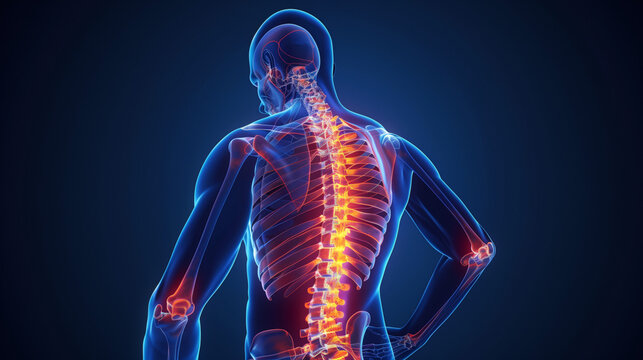 3d rendered medical x-ray illustration - male backache