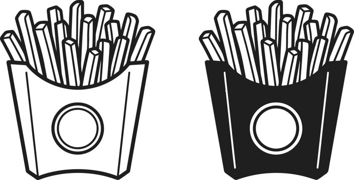 Vector illustration of two french fry containers with crystals in a graphic design