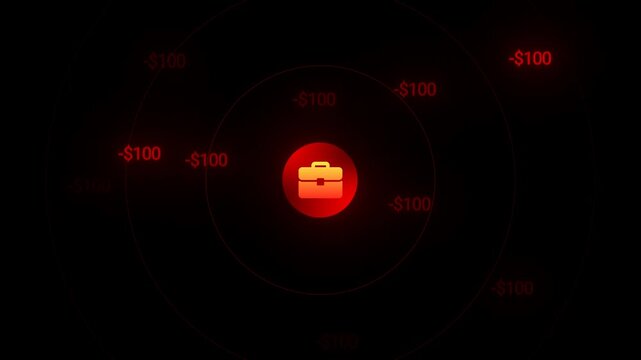 Red Business Loss Financial Crisis Danger Concept