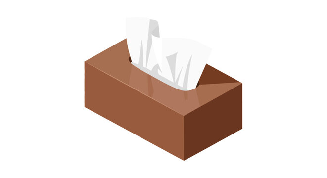 Simple illustration of a brown tissue box with white tissues