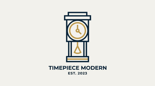 Modern clock logo design.