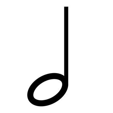 Half Note Music Symbol Notation Icon Vector