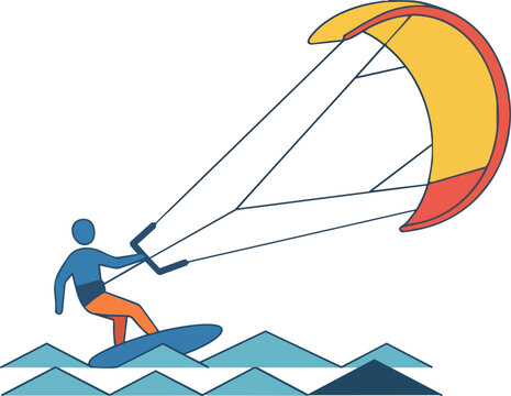 Man parasailing on ocean waves.