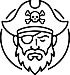 Obraz premium Pirate face with eye patch.