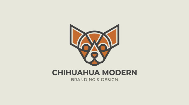Chihuahua dog face logo.