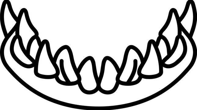 Vampire fangs dental illustration.